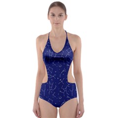 Constellations Pattern Cut-out One Piece Swimsuit by Vaneshart