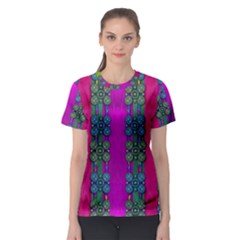 Flowers In A Rainbow Liana Forest Festive Women s Sport Mesh Tee