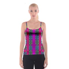 Flowers In A Rainbow Liana Forest Festive Spaghetti Strap Top