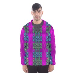 Flowers In A Rainbow Liana Forest Festive Men s Hooded Windbreaker