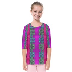 Flowers In A Rainbow Liana Forest Festive Kids  Quarter Sleeve Raglan Tee