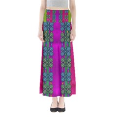 Flowers In A Rainbow Liana Forest Festive Full Length Maxi Skirt by pepitasart