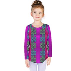 Flowers In A Rainbow Liana Forest Festive Kids  Long Sleeve Tee