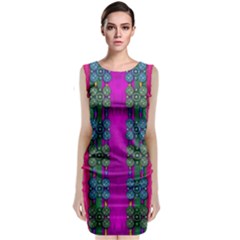 Flowers In A Rainbow Liana Forest Festive Sleeveless Velvet Midi Dress