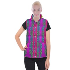 Flowers In A Rainbow Liana Forest Festive Women s Button Up Vest