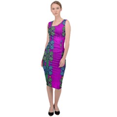 Flowers In A Rainbow Liana Forest Festive Sleeveless Pencil Dress