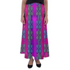 Flowers In A Rainbow Liana Forest Festive Flared Maxi Skirt