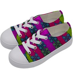 Flowers In A Rainbow Liana Forest Festive Kids  Low Top Canvas Sneakers