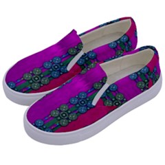 Flowers In A Rainbow Liana Forest Festive Kids  Canvas Slip Ons