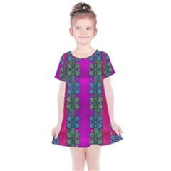 Flowers In A Rainbow Liana Forest Festive Kids  Simple Cotton Dress