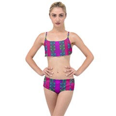 Flowers In A Rainbow Liana Forest Festive Layered Top Bikini Set