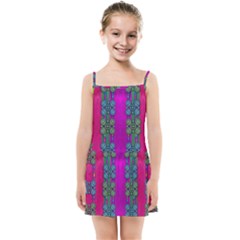 Flowers In A Rainbow Liana Forest Festive Kids  Summer Sun Dress