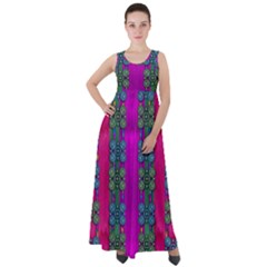 Flowers In A Rainbow Liana Forest Festive Empire Waist Velour Maxi Dress