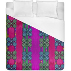 Flowers In A Rainbow Liana Forest Festive Duvet Cover (california King Size)