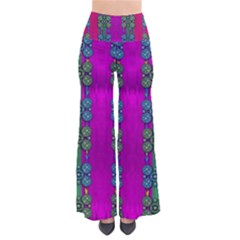 Flowers In A Rainbow Liana Forest Festive So Vintage Palazzo Pants by pepitasart