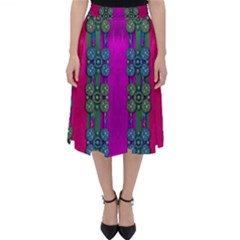 Flowers In A Rainbow Liana Forest Festive Classic Midi Skirt