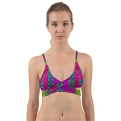 Flowers In A Rainbow Liana Forest Festive Wrap Around Bikini Top