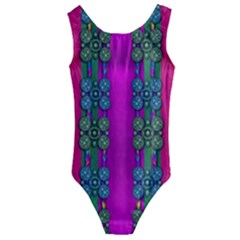 Flowers In A Rainbow Liana Forest Festive Kids  Cut-out Back One Piece Swimsuit