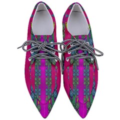 Flowers In A Rainbow Liana Forest Festive Women s Pointed Oxford Shoes by pepitasart