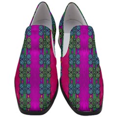 Flowers In A Rainbow Liana Forest Festive Women Slip On Heel Loafers