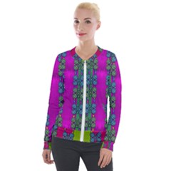 Flowers In A Rainbow Liana Forest Festive Velour Zip Up Jacket