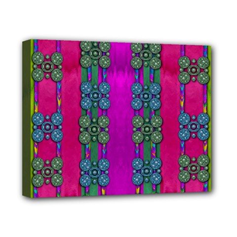 Flowers In A Rainbow Liana Forest Festive Canvas 10  X 8  (stretched)