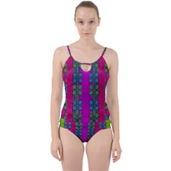 Flowers In A Rainbow Liana Forest Festive Cut Out Top Tankini Set