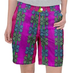 Flowers In A Rainbow Liana Forest Festive Pocket Shorts by pepitasart