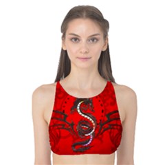 Chinese Dragon On Vintage Background Tank Bikini Top