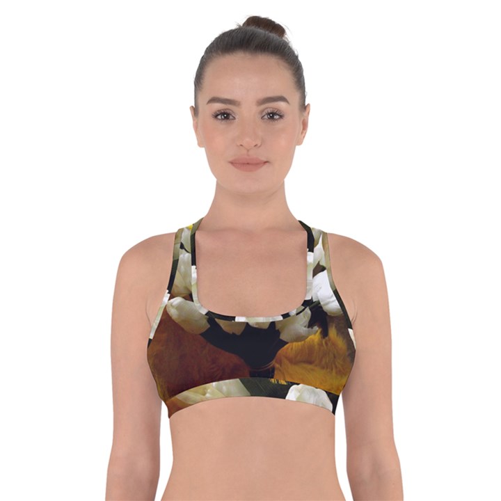 Tulips 1 3 Cross Back Sports Bra