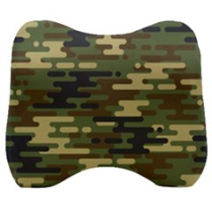 Curve Shape Seamless Camouflage Pattern Velour Head Support Cushion by Vaneshart
