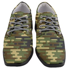 Curve Shape Seamless Camouflage Pattern Women Heeled Oxford Shoes by Vaneshart