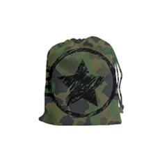 Military Camouflage Design Drawstring Pouch (medium) by Vaneshart