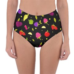 Vector Seamless Summer Fruits Pattern Colorful Cartoon Background Reversible High-waist Bikini Bottoms by Vaneshart