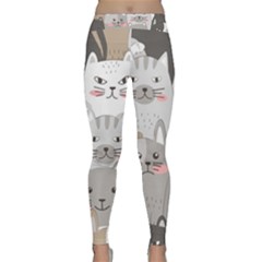 Hand Draw Cats Seamless Pattern Classic Yoga Leggings