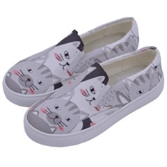 Hand Draw Cats Seamless Pattern Kids  Canvas Slip Ons by Vaneshart