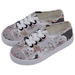 Hand Draw Cats Seamless Pattern Kids  Classic Low Top Sneakers by Vaneshart