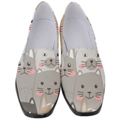 Hand Draw Cats Seamless Pattern Women s Classic Loafer Heels by Vaneshart