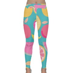 Seamless Pattern With Fruit Vector Illustrations Gift Wrap Design Classic Yoga Leggings