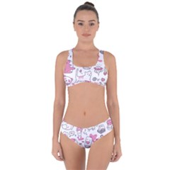 Set Kawaii Doodles Criss Cross Bikini Set by Vaneshart