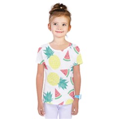 Vector Seamless Pattern With Pineapples Kids  One Piece Tee