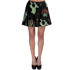 Cartoon African Cactus Seamless Pattern Skater Skirt