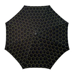 Hexagon Black Background Golf Umbrellas