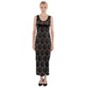 Hexagon Black Background Fitted Maxi Dress View1