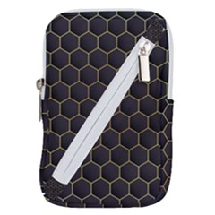 Hexagon Black Background Belt Pouch Bag (small)