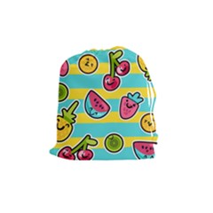 Summer Fruits Patterns Drawstring Pouch (medium)