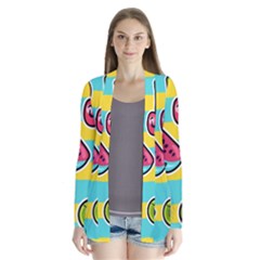 Summer Fruits Patterns Drape Collar Cardigan by Vaneshart