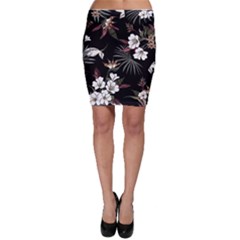 Beautiful Artistic Dark Tropical Pattern Bodycon Skirt