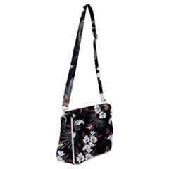 Beautiful Artistic Dark Tropical Pattern Shoulder Bag With Back Zipper
