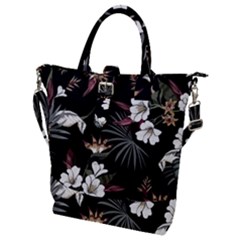 Beautiful Artistic Dark Tropical Pattern Buckle Top Tote Bag